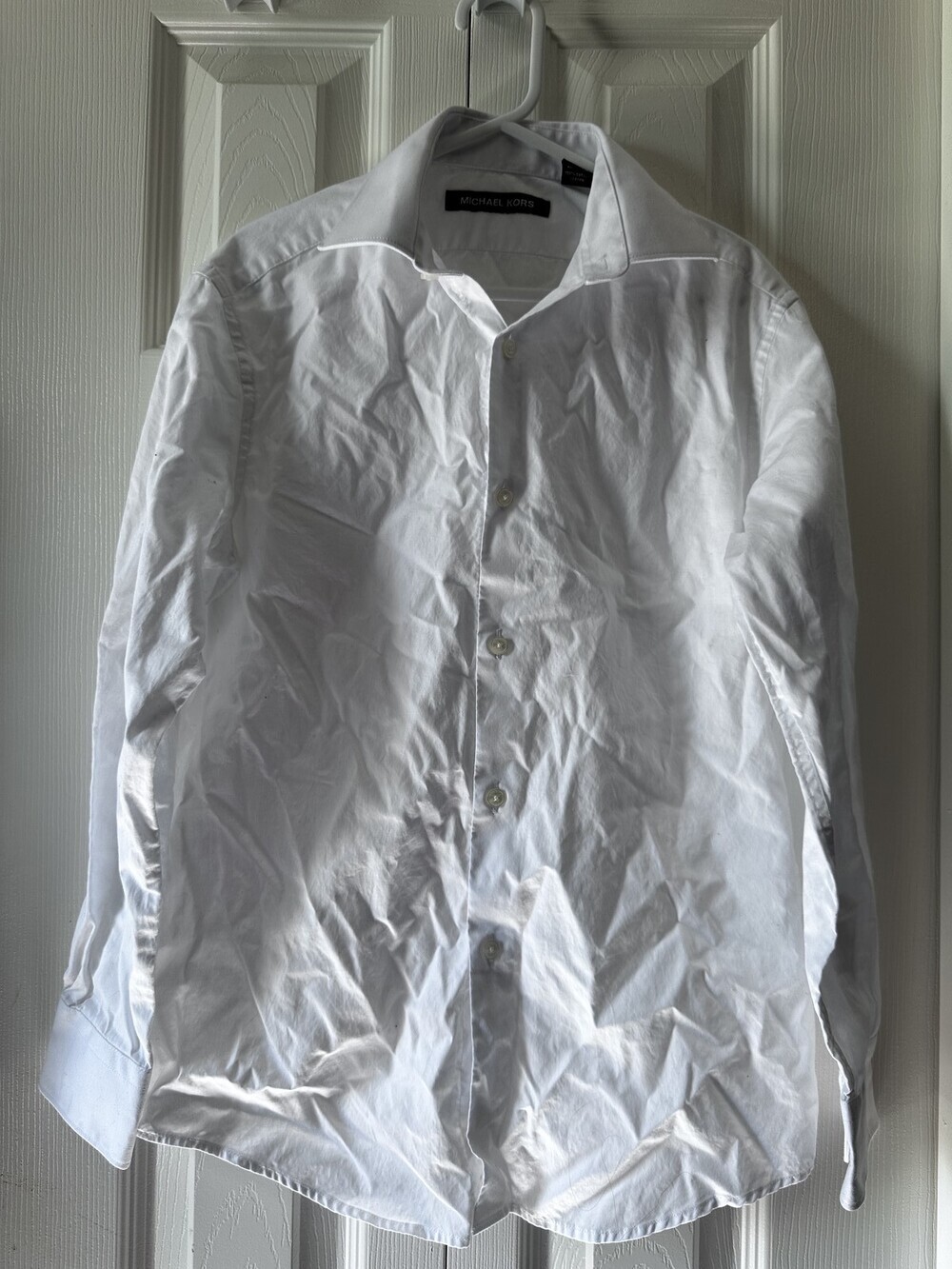 Michael Kors Boys White Long Sleeve Button-Down Dress Shirt Size Large 12 #10
